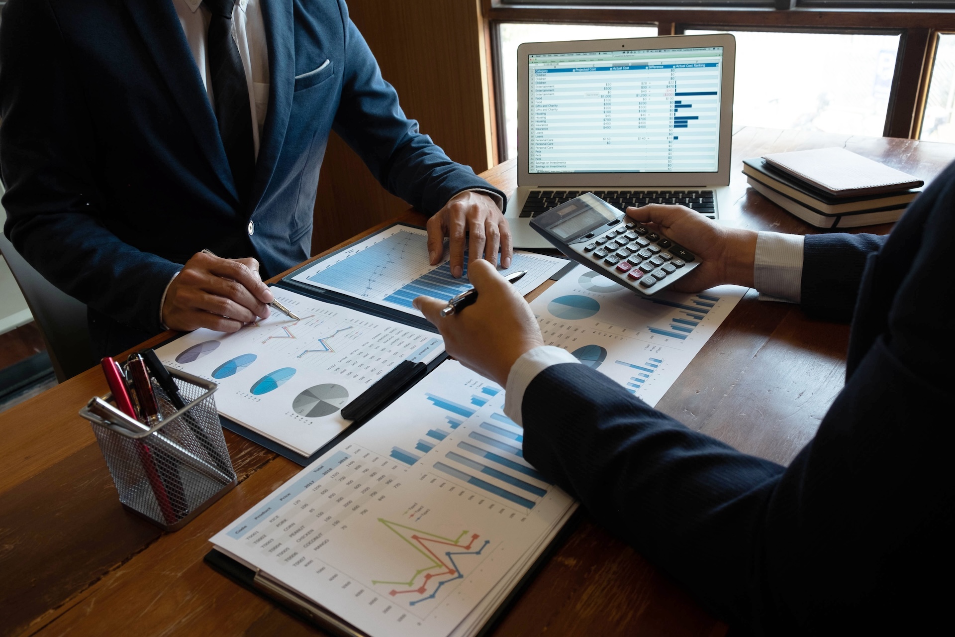 Financial accountant planner meeting business cousultation introduction